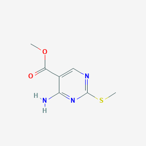 molecular formula C7H9N3O2S B13574407 Methyl 4-amino-2-(methylsulfanyl)pyrimidine-5-carboxylate 