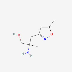 molecular formula C8H14N2O2 B13574412 2-Amino-2-methyl-3-(5-methylisoxazol-3-yl)propan-1-ol 