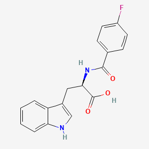 molecular formula C18H15FN2O3 B13574414 (2S)-2-[(4-fluorophenyl)formamido]-3-(1H-indol-3-yl)propanoic acid 