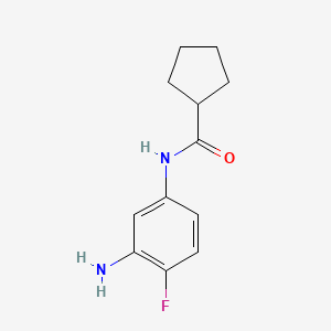 molecular formula C12H15FN2O B1357442 N-(3-氨基-4-氟苯基)环戊烷甲酰胺 CAS No. 926255-16-5
