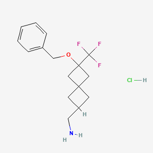 molecular formula C16H21ClF3NO B13574481 (6-(Benzyloxy)-6-(trifluoromethyl)spiro[3.3]heptan-2-yl)methanamine hydrochloride 