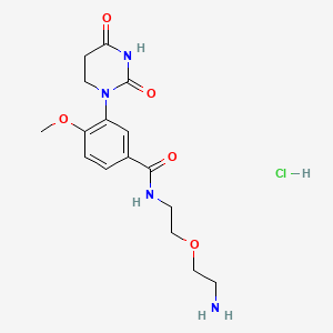 molecular formula C16H23ClN4O5 B13574511 N-(2-(2-Aminoethoxy)ethyl)-3-(2,4-dioxotetrahydropyrimidin-1(2H)-yl)-4-methoxybenzamide hydrochloride 