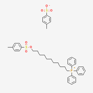 molecular formula C43H51O6PS2 B13574516 Triphenyl(11-(tosyloxy)undecyl)phosphonium 4-methylbenzenesulfonate 