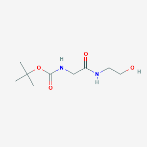 molecular formula C9H18N2O4 B13574536 tert-butyl N-{[(2-hydroxyethyl)carbamoyl]methyl}carbamate 