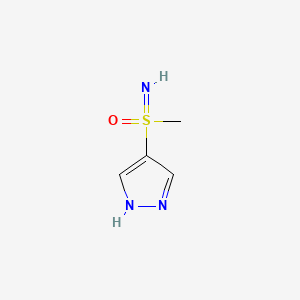 molecular formula C4H7N3OS B13574566 imino(methyl)(1H-pyrazol-4-yl)-lambda6-sulfanone 