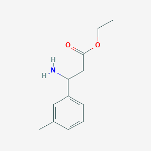 molecular formula C12H17NO2 B13574587 Ethyl 3-amino-3-(3-methylphenyl)propanoate 