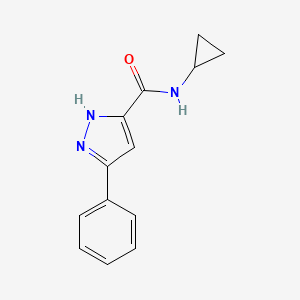 molecular formula C13H13N3O B13574590 N-cyclopropyl-5-phenyl-1H-pyrazole-3-carboxamide 