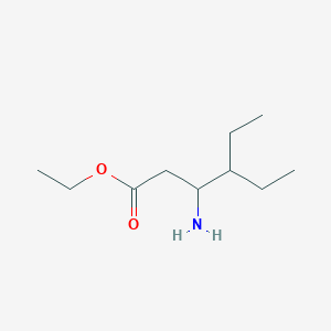 molecular formula C10H21NO2 B13574594 Ethyl 3-amino-4-ethylhexanoate 