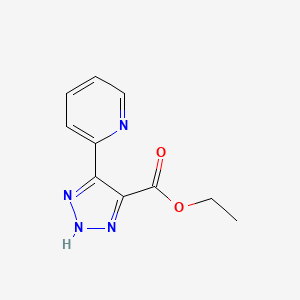 molecular formula C10H10N4O2 B13574608 Ethyl 4-(2-pyridinyl)-1H-1,2,3-triazole-5-carboxylate 