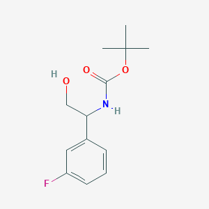 molecular formula C13H18FNO3 B13574688 Tert-butyl 1-(3-fluorophenyl)-2-hydroxyethylcarbamate 