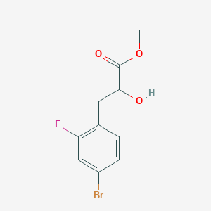molecular formula C10H10BrFO3 B13574713 Methyl 3-(4-bromo-2-fluorophenyl)-2-hydroxypropanoate 