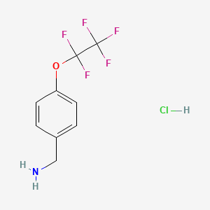 molecular formula C9H9ClF5NO B13574722 1-[4-(1,1,2,2,2-Pentafluoroethoxy)phenyl]methanaminehydrochloride 
