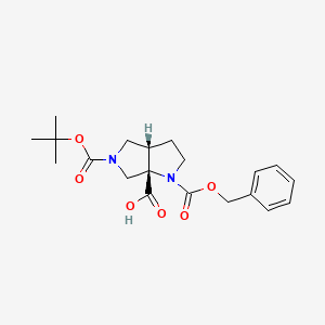 molecular formula C20H26N2O6 B13574726 cis-(3AS,6AS)-1-((Benzyloxy)carbonyl)-5-(tert-butoxycarbonyl)octahydropyrrolo[3,4-B]pyrrole-6A-carboxylic acid 
