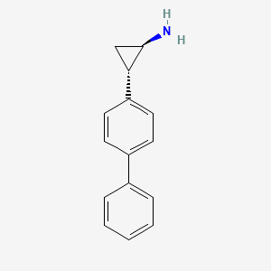 molecular formula C15H15N B13574738 rac-(1R,2S)-2-(4-phenylphenyl)cyclopropan-1-amine 