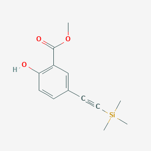 molecular formula C13H16O3Si B1357477 Methyl 2-hydroxy-5-((trimethylsilyl)ethynyl)benzoate CAS No. 119754-18-6