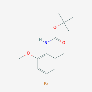 molecular formula C13H18BrNO3 B13574773 Tert-butyl (4-bromo-2-methoxy-6-methylphenyl)carbamate 