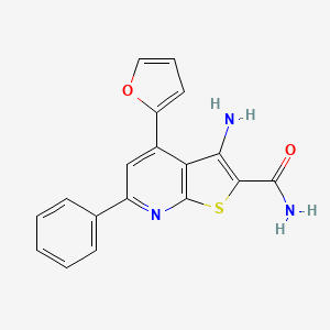 molecular formula C18H13N3O2S B13574790 3-Amino-4-(furan-2-yl)-6-phenylthieno[2,3-b]pyridine-2-carboxamide 