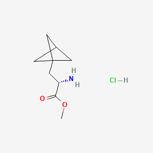 molecular formula C9H16ClNO2 B13574796 methyl(2S)-2-amino-3-{bicyclo[1.1.1]pentan-1-yl}propanoatehydrochloride 