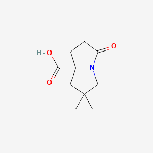 molecular formula C10H13NO3 B13574798 5'-Oxo-hexahydrospiro[cyclopropane-1,2'-pyrrolizine]-7'a-carboxylicacid 