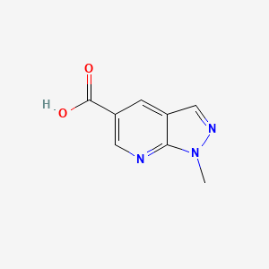 molecular formula C8H7N3O2 B1357480 1-Methyl-1H-pyrazolo[3,4-B]pyridine-5-carboxylic acid CAS No. 1131912-88-3