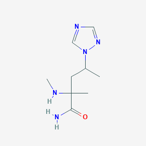 molecular formula C9H17N5O B13574812 2-Methyl-2-(methylamino)-4-(1h-1,2,4-triazol-1-yl)pentanamide 