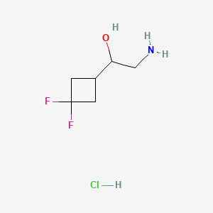 molecular formula C6H12ClF2NO B13574822 2-Amino-1-(3,3-difluorocyclobutyl)ethan-1-ol hydrochloride 