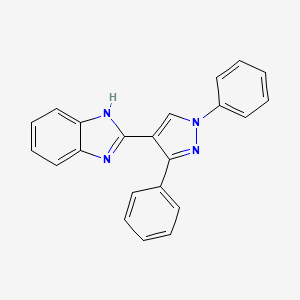 molecular formula C22H16N4 B13574830 2-(1,3-diphenyl-1H-pyrazol-4-yl)-1H-1,3-benzodiazole 