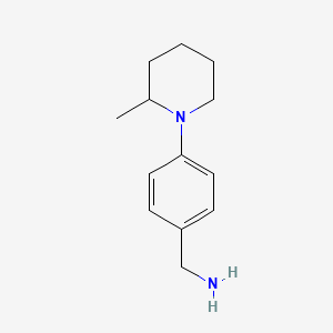 B1357484 1-[4-(2-Methylpiperidin-1-yl)phenyl]methanamine CAS No. 869943-45-3