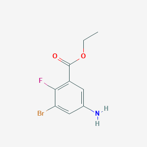 molecular formula C9H9BrFNO2 B13574926 Ethyl 5-amino-3-bromo-2-fluorobenzoate 
