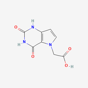 molecular formula C8H7N3O4 B13574969 2-{2,4-dihydroxy-5H-pyrrolo[3,2-d]pyrimidin-5-yl}aceticacid 