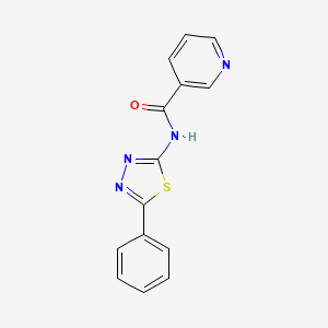 molecular formula C14H10N4OS B13574976 N-(5-phenyl-1,3,4-thiadiazol-2-yl)pyridine-3-carboxamide 