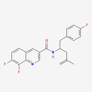 molecular formula C22H19F3N2O B13574983 7,8-difluoro-N-[1-(4-fluorophenyl)-4-methylpent-4-en-2-yl]quinoline-3-carboxamide 