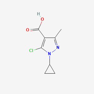 molecular formula C8H9ClN2O2 B13575025 5-chloro-1-cyclopropyl-3-methyl-1H-pyrazole-4-carboxylic acid 