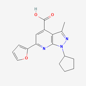 1-cyclopentyl-6-(furan-2-yl)-3-methyl-1H-pyrazolo[3,4-b]pyridine-4-carboxylic acid