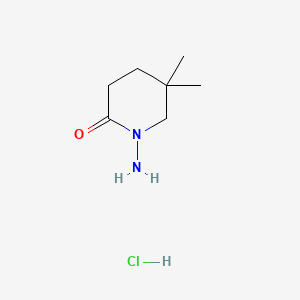 molecular formula C7H15ClN2O B13575068 1-Amino-5,5-dimethylpiperidin-2-one hydrochloride 