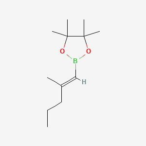 molecular formula C12H23BO2 B13575078 4,4,5,5-Tetramethyl-2-(2-methylpent-1-en-1-yl)-1,3,2-dioxaborolane 