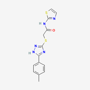 molecular formula C14H13N5OS2 B13575093 2-{[5-(4-methylphenyl)-1H-1,2,4-triazol-3-yl]sulfanyl}-N-(1,3-thiazol-2-yl)acetamide 