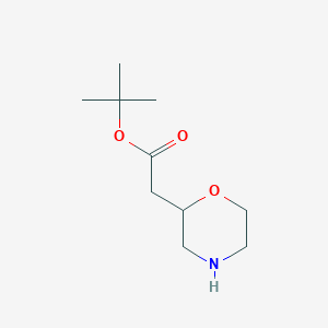 molecular formula C10H19NO3 B13575099 Tert-butyl 2-(morpholin-2-yl)acetate 