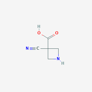 molecular formula C5H6N2O2 B13575167 3-Cyano-3-azetidinecarboxylic acid 
