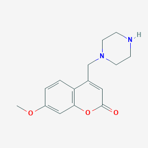 molecular formula C15H18N2O3 B1357525 7-Methoxy-4-(piperazin-1-ylmethyl)-2H-chromen-2-one 