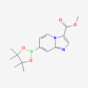molecular formula C15H19BN2O4 B13575263 Methyl 7-(4,4,5,5-tetramethyl-1,3,2-dioxaborolan-2-yl)imidazo[1,2-a]pyridine-3-carboxylate 