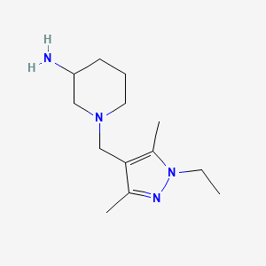 molecular formula C13H24N4 B1357527 1-[(1-Ethyl-3,5-dimethyl-1H-pyrazol-4-YL)methyl]piperidin-3-amine 