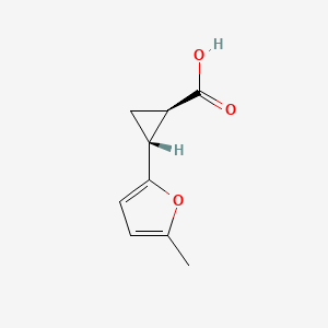 molecular formula C9H10O3 B13575291 rac-(1R,2R)-2-(5-methylfuran-2-yl)cyclopropane-1-carboxylicacid,trans 