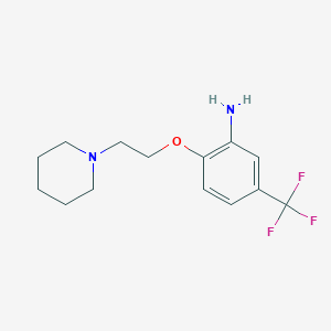 molecular formula C14H19F3N2O B1357532 2-[2-(1-Piperidinyl)ethoxy]-5-(trifluoromethyl)-aniline CAS No. 937596-92-4