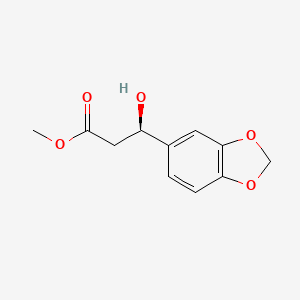 molecular formula C11H12O5 B13575357 Methyl (r)-3-(benzo[d][1,3]dioxol-5-yl)-3-hydroxypropanoate 