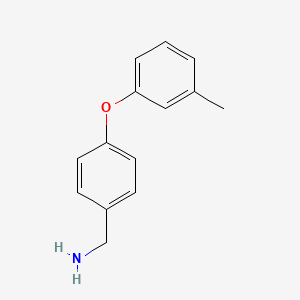 molecular formula C14H15NO B1357540 1-[4-(3-Methylphenoxy)phenyl]methanamine CAS No. 864263-07-0