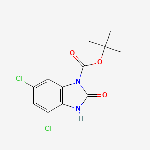 molecular formula C12H12Cl2N2O3 B13575436 tert-butyl4,6-dichloro-2-oxo-2,3-dihydro-1H-1,3-benzodiazole-1-carboxylate 