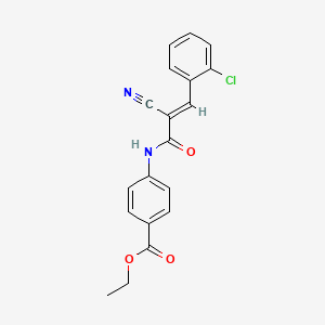 molecular formula C19H15ClN2O3 B13575437 ethyl 4-[(2E)-3-(2-chlorophenyl)-2-cyanoprop-2-enoylamino]benzoate 