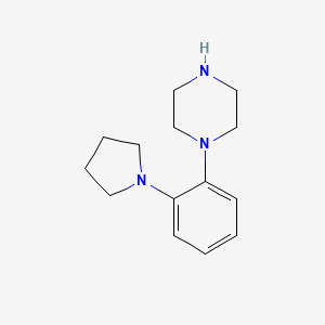 molecular formula C14H21N3 B13575455 1-[2-(Pyrrolidin-1-yl)phenyl]piperazine 