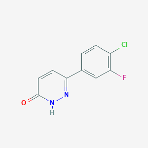 molecular formula C10H6ClFN2O B1357546 6-(4-氯-3-氟苯基)吡啶嗪-3(2H)-酮 CAS No. 142048-71-3